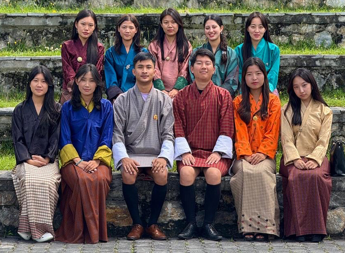 Members of SheLeads RTC Club in Bhutanese attire