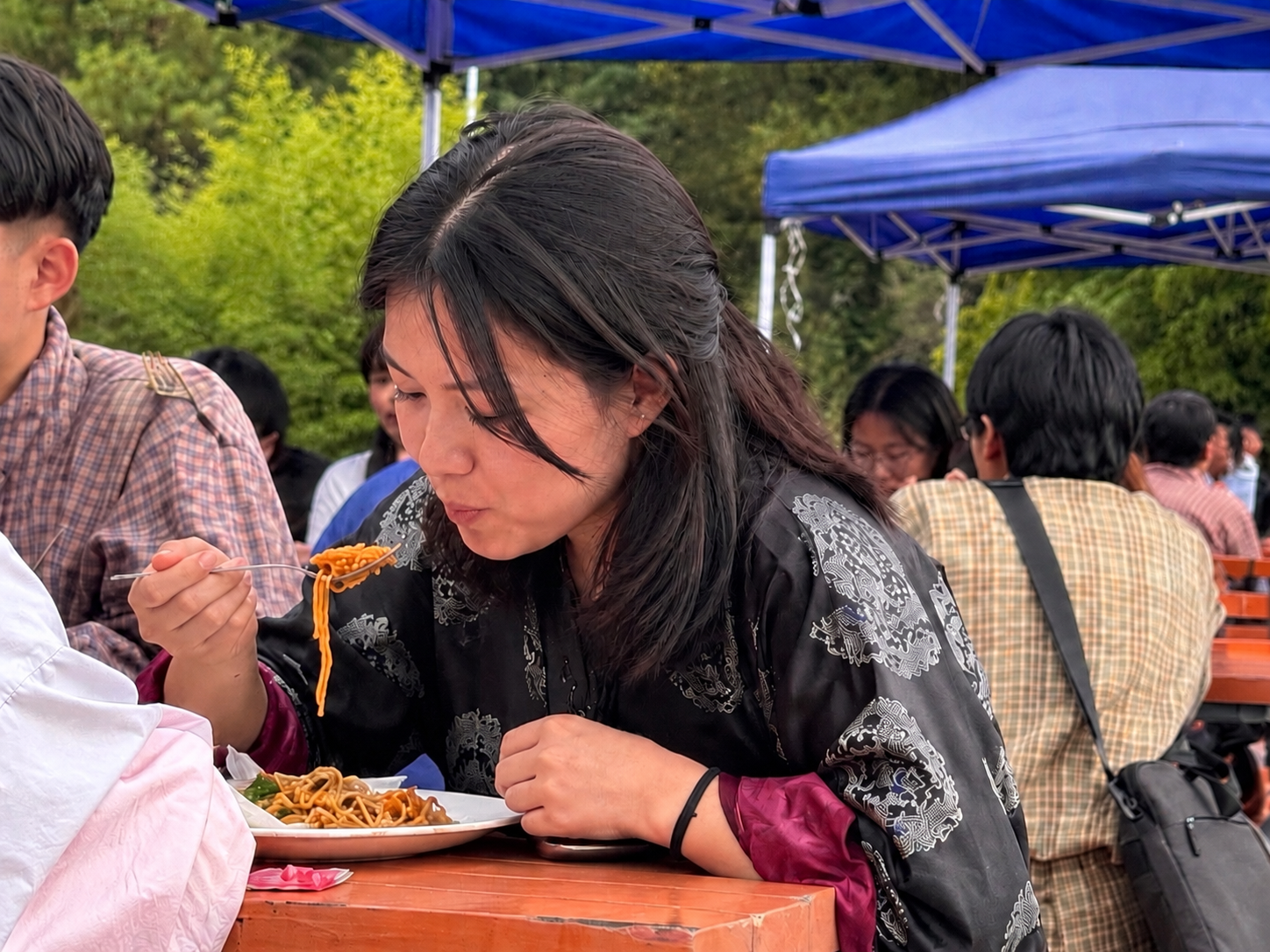 RTC student eating lunch at the college canteen